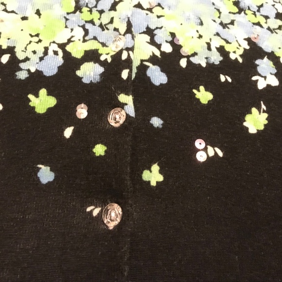 Charter Club 3/4 sleeve floral cardigan with sequins (tag missing-feels like 2X) - Picture 10 of 15